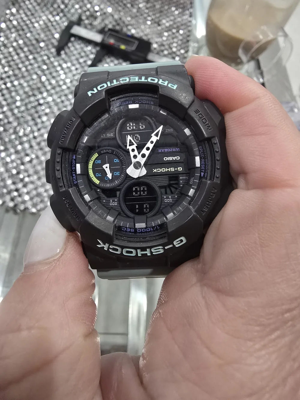 G-Shock Black and Mint Shock-Resistant Sports Watch